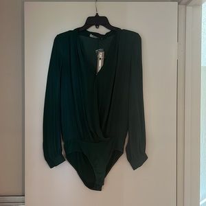 Beauty emerald green surplus bodysuit